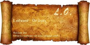 Lehner Orion névjegykártya